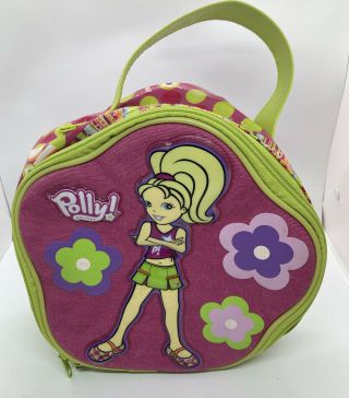 Polly Pocket 2003 Zippered Carrying Case Bag Tara Pink Green For Dolls Girls