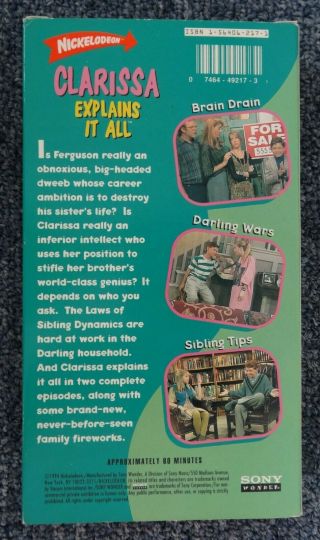 Clarissa Explains it All: Take My Brother,  Please Complete RARE VHS Nickelodeon 2