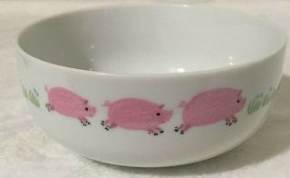 Vintage Rare Three Little Pigs Baby Childs Bowl 6.  5” Ceramic