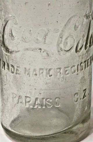 Rare PARAISO C.  Z.  Canal Zone Panama Coca - Cola Bottle Straight Sided Applied Top 2