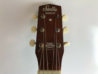 Rare Vintage Harmony Stella Acoustic S - 70 1/4 Guitar 60 ' s 70 ' s Made in USA 2