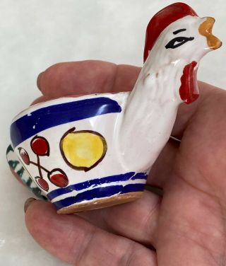 Whimsical Vintage Egg Cup Italy Chicken; Hand - Painted Ceramic Rare