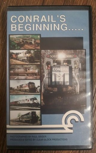 1992 Conrail Beginning Clear Block Vhs Videotape Railroad Train Locomotive Rare