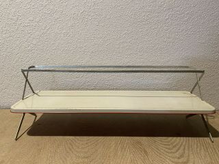 Mid Century Modern Red/white Metal Counter Top Shelf For Kitchen