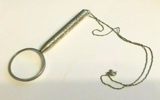 Vintage Rare Tiffany & Co.  Sterling Silver Magnifying Glass Pendant Necklace
