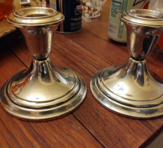 Antique Gorham Silver Plated Candlesticks 1 Pair - Weighted