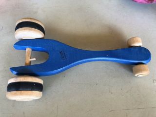 RARE Kinderkram Wooden Race Car With Rubber - band Propulsion Blue DISCONTINUED 2