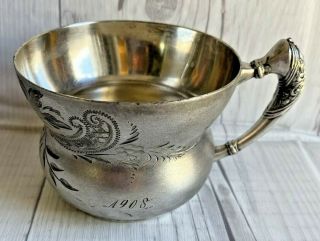 Antique Van Bergh Silver Plate Baby Cup Engraved 1883 And 1908,  Rochester Ny