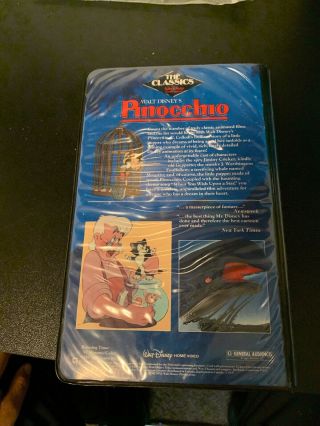 Rare PINOCCHIO 239 V Walt Disney BLACK DIAMOND VHS 1985 Black Padded Box 2