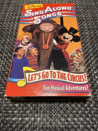 Disney Sing Along Songs Lets Go To The Circus Vhs 1994 Rare Kids Mickey