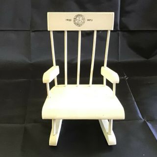 Vintage White Miniature Rocking Chair Gardner,  Ma Doll/bear Display " Chair City "