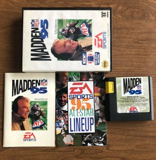 Madden Nfl 95 (sega Genesis,  1994) Game And Box Rare