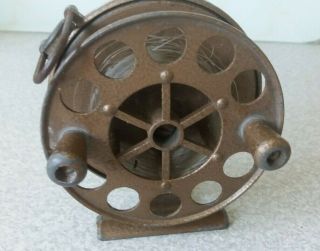 Vintage Metal Fishing Reel - - The Wey - Mark 3 - 3 1/4 Inch Diameter