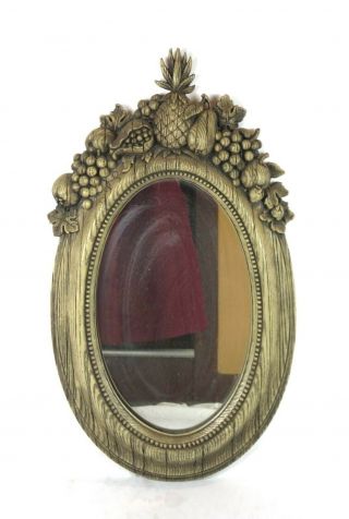 Rare Vintage Mid Century Fruit Pineapple Frame Wall Mirror Syroco Dart Homco