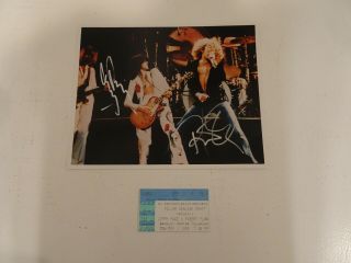 Led Zeppelin Rare Jimmy Page Robert Plant Signed Glossy 8 X 10 Photo & 1995 Stub