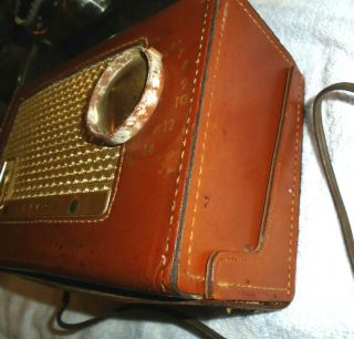 1955 Rare Vintage Leather Case Wrapped Philco Tube Radio Model D - 655 - 123 2