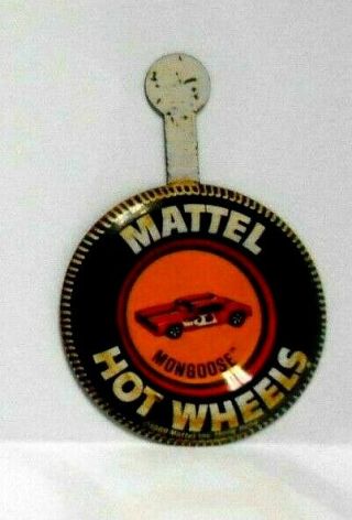 Rare 1969 Hot Wheels Redline Red Line Mongoose Car Metallic Button With Tab