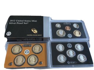 2012 - S Us Silver Proof Set - Complete W/ Box And " Rare Key Date "