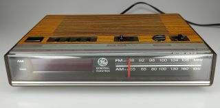 Ge Electronic Digital Fm Am Clock Radio 7 - 4624a Woodgrain Finish Vintage Retro