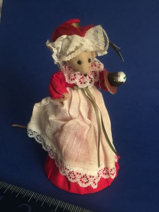 Rare Vintage British Felt Ooak Artisan Diana Freeman Toy Mouse Xmas Hand Made