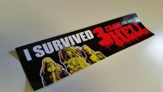 Rob Zombie 3 From Hell Bumper Sticker Promo Rare