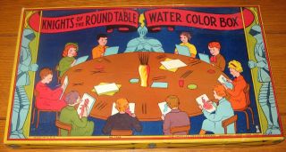 Vintage Water Color Box Knights Of The Round Table Circa Early 1950 
