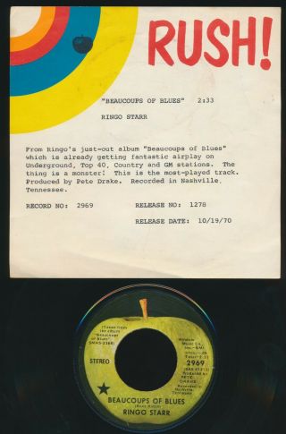 Beatles Ultra Rare 1970 Promotion Flier For Ringo Starr 