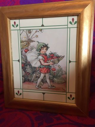 Vintage Retro Kitsch Strawberry Fruit Flower Fairies,  Cicely Mary Barker Print