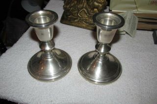 Vintage Giftamerica Sterling Silver Weighted Candle Holders Set Of Two