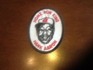 Vintage Extremely Rare Hank Aaron Home Run King 3 3/4 X 2 3/4 " Embroidered Patch