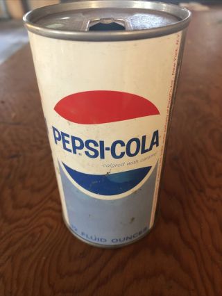 Vintage Pepsi Cola Soda Can Steel Rare Pull Tab Top Soda Pop 1970 