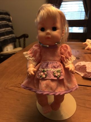Vintage 1970’s Eegee 9” Baby Doll Drinks & Wets Outfit Rare
