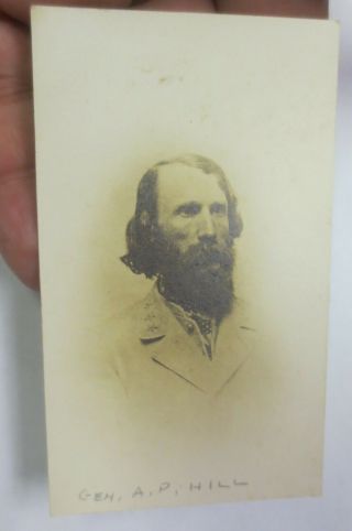 Rare Civil War Cdv Image Of Confederate Gen.  A.  P.  Hill Of Virginia