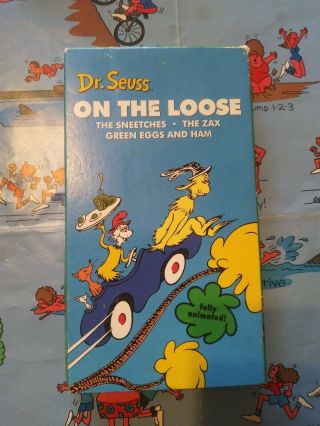 Rare Oop Dr.  Seuss On The Loose Vhs Sneetches Zax Green Eggs And Ham Anthology