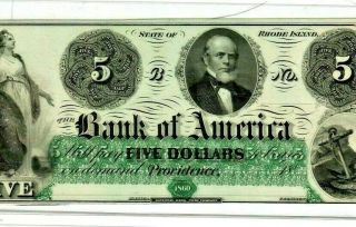 $5 " Bank Of America " 1800 