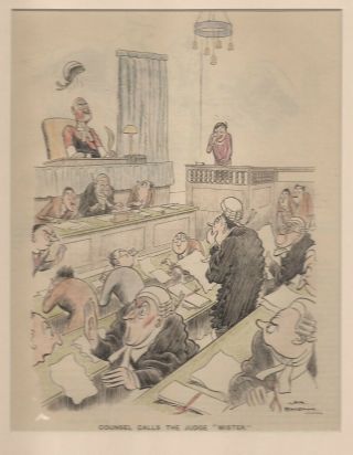 Amusing Vintage 1932 Punch Legal Cartoon By Bateman