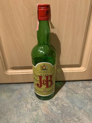 Vintage Rare J & B Blended Scotch Whisky Bottle With Stamp Product Of Scotland