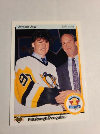 Jaromir Jagr Pittsburgh Penguins 1990 - 91 Upper Deck French Rookie Card Rc Rare