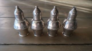 4 Vintage Duchin Creation Sterling Silver Salt Pepper Shakers 3.  25 Inches