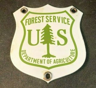 Us Forest Service Department Of Agriculture Porcelain Sign Rare Old Advertising