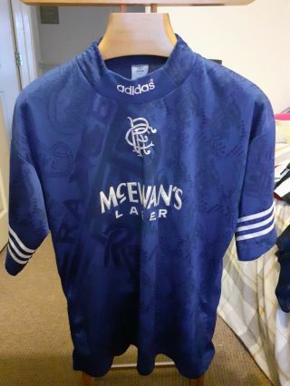 Rare Old Glasgow Rangers 1994 Football Shirt Size Adults Large