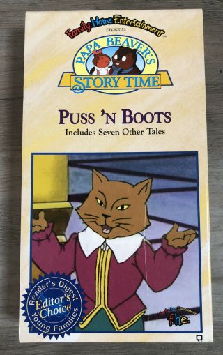 Papa Beavers Story Time “puss ‘n Boots” (vhs,  1995) Rare
