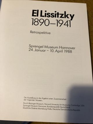 Rare El Lissitzky 1890 - 1941 Retrospective Museum Hannover 1988 2