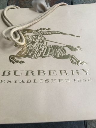 Rare Large Burberry Prorsum Paper Shopping Gift Bag Gold Logo 16.  5x11.  5 Ribbon