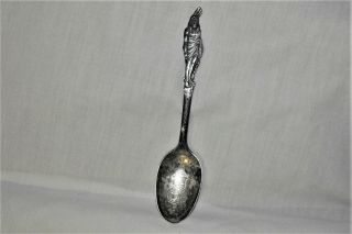 Round Oak Stoves Advertising Spoon Doe Wah Jack Indian Chief Silver S.  D.  Childs