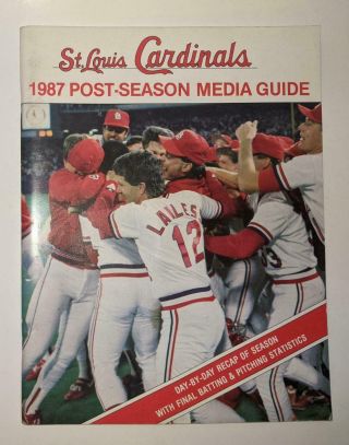 Rare Vintage 1987 Mlb St.  Louis Cardinals Post Season Media Guide Book