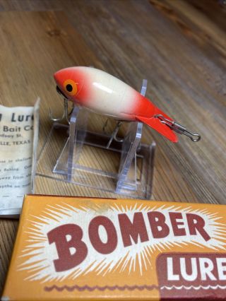 Vintage Fishing Lure Bomber Bait Co.  Bomber Small Size W/box Wood Texas