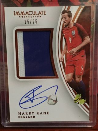 2017 Panini Immaculate Soccer Harry Kane England Patch Auto /25 Rare