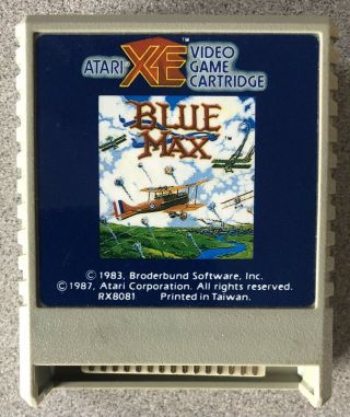 Blue Max Rare Vintage Atari 400 800 Xl Xe Rx8081 Video Game Cartridge