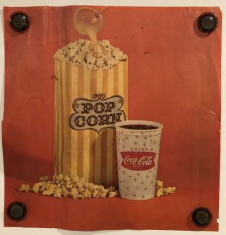 Vintage Coca - Cola Movie Theater Concession Advertisement - Rare